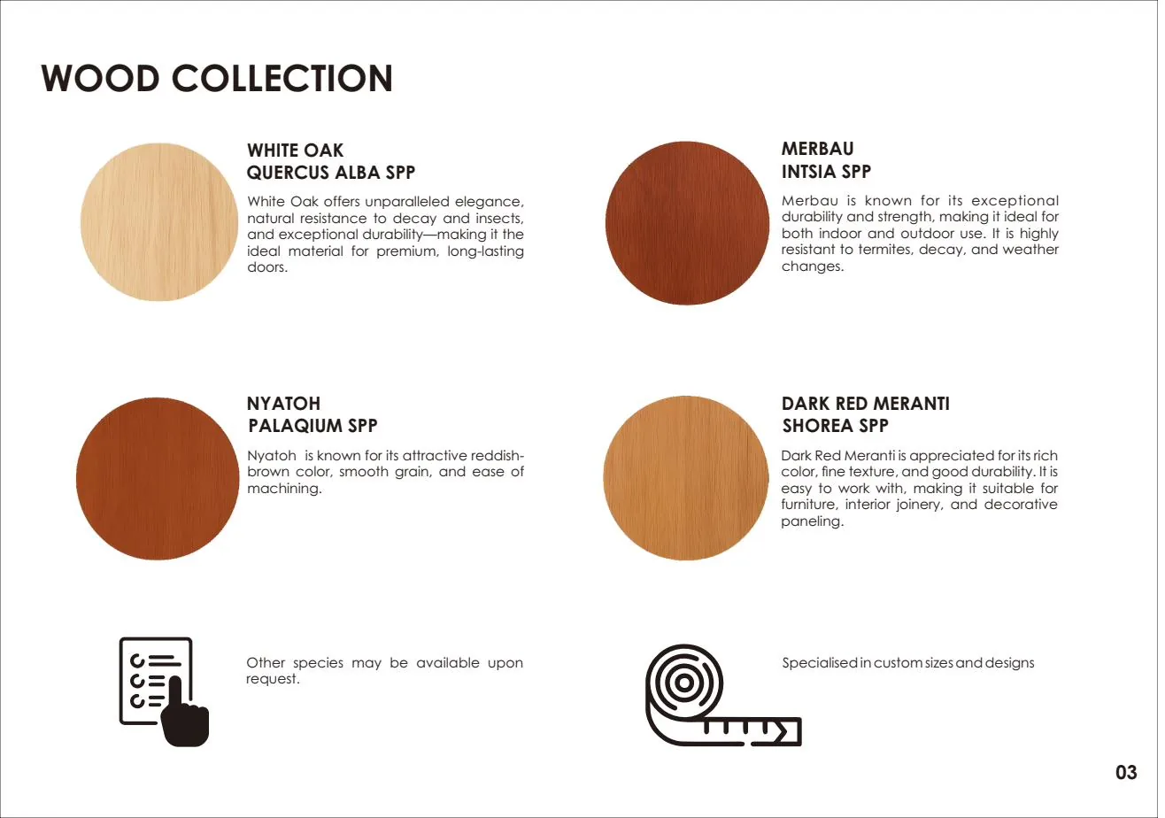 Timber collection page, WiraDoor 2026 catalogue